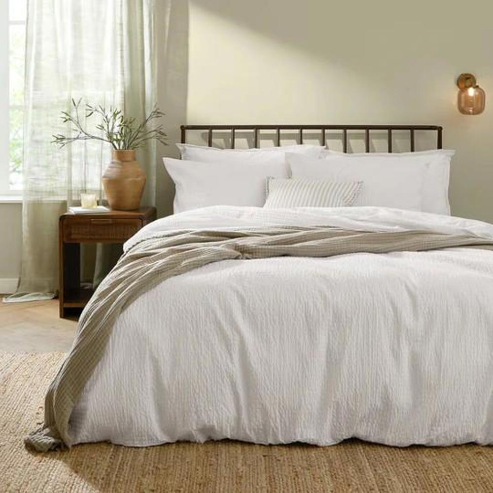 Yard Hebden Relaxed Seersucker Duvet Set Chalk